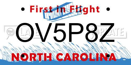OV5P8Z North Carolina License Plate