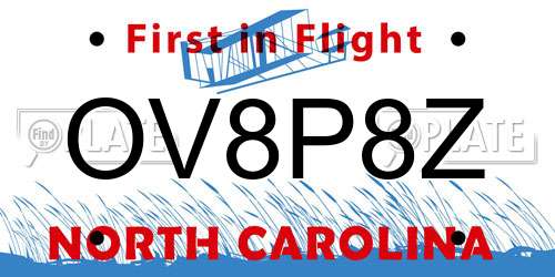 OV8P8Z North Carolina License Plate