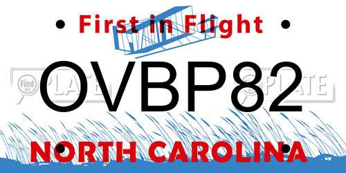 OVBP82 North Carolina License Plate