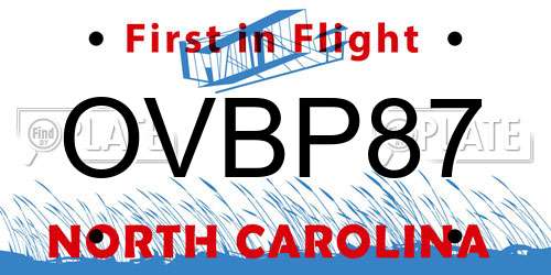OVBP87 North Carolina License Plate