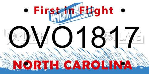 OVO1817 North Carolina License Plate