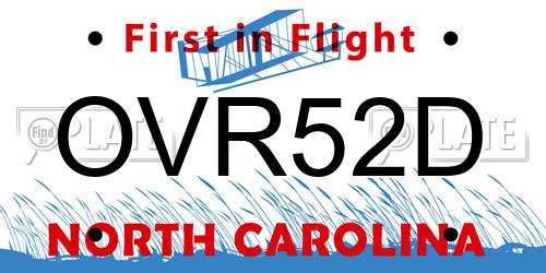 OVR52D North Carolina License Plate