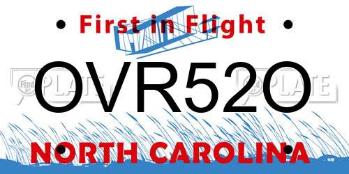 OVR52O North Carolina License Plate