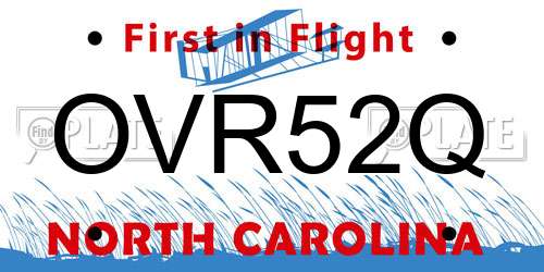 OVR52Q North Carolina License Plate