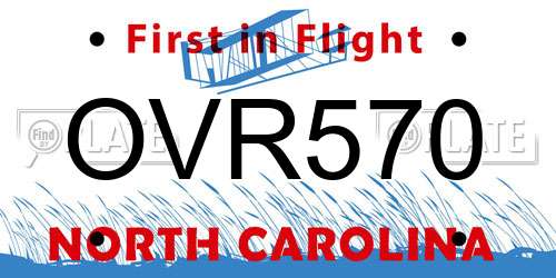 OVR570 North Carolina License Plate