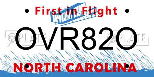 OVR82O North Carolina License Plate