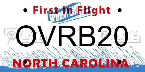 OVRB20 North Carolina License Plate