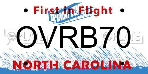 OVRB70 North Carolina License Plate