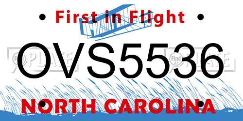 OVS5536 North Carolina License Plate