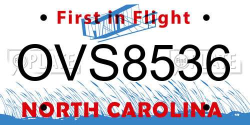 OVS8536 North Carolina License Plate
