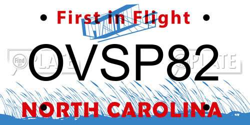 OVSP82 North Carolina License Plate