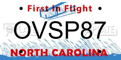 OVSP87 North Carolina License Plate