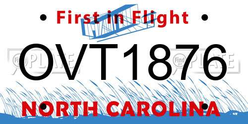 OVT1876 North Carolina License Plate