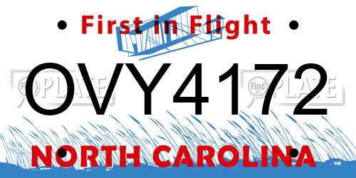 OVY4172 North Carolina License Plate