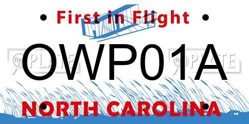 OWP01A North Carolina License Plate