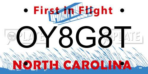 OY8G8T North Carolina License Plate