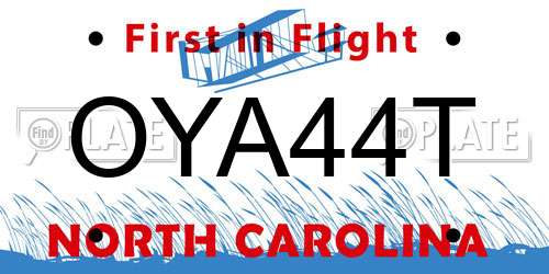 OYA44T North Carolina License Plate