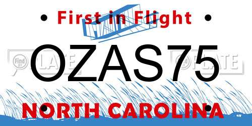 OZAS75 North Carolina License Plate