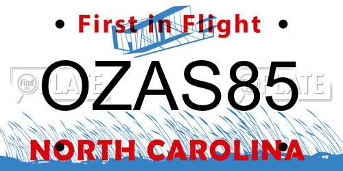OZAS85 North Carolina License Plate