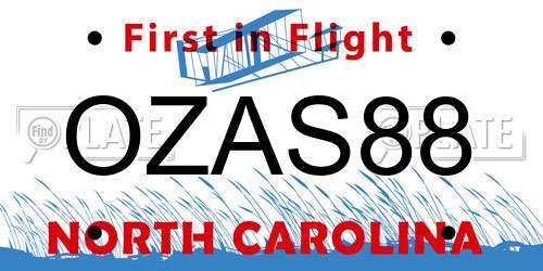 OZAS88 North Carolina License Plate