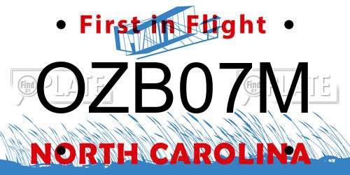 OZB07M North Carolina License Plate