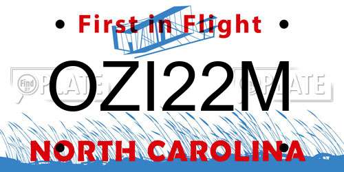OZI22M North Carolina License Plate