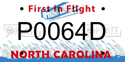 P0064D North Carolina License Plate