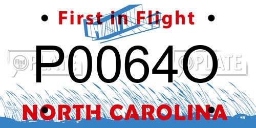 P0064O North Carolina License Plate