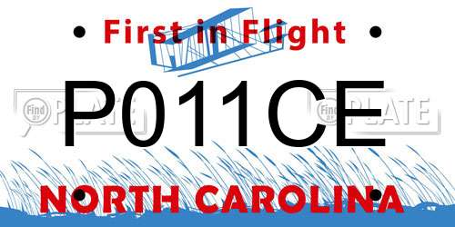 P011CE North Carolina License Plate