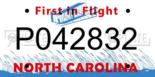 P042832 North Carolina License Plate