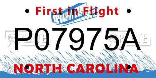 P07975A North Carolina License Plate
