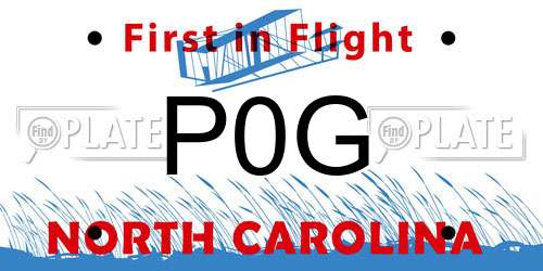 P0G North Carolina License Plate