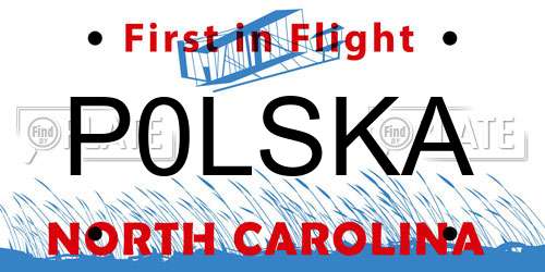 P0LSKA North Carolina License Plate