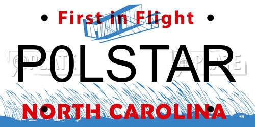 P0LSTAR North Carolina License Plate