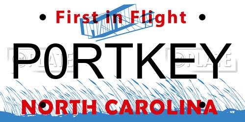 P0RTKEY North Carolina License Plate