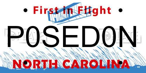 P0SED0N North Carolina License Plate