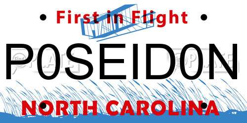 P0SEID0N North Carolina License Plate