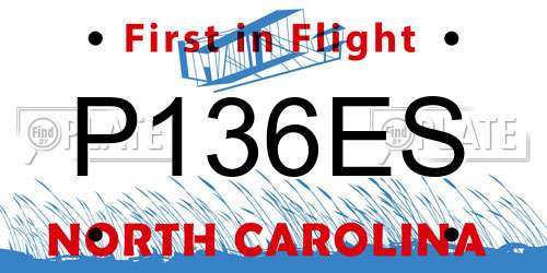 P136ES North Carolina License Plate