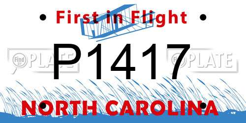 P1417 North Carolina License Plate