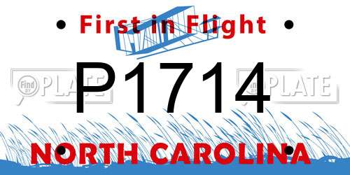 P1714 North Carolina License Plate