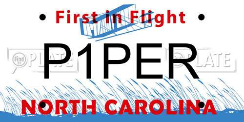 P1PER North Carolina License Plate