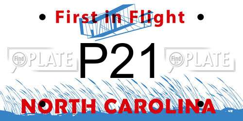 P21 North Carolina License Plate