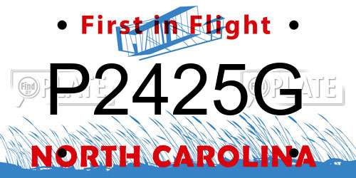 P2425G North Carolina License Plate