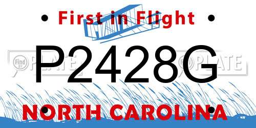 P2428G North Carolina License Plate