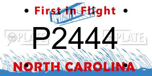P2444 North Carolina License Plate