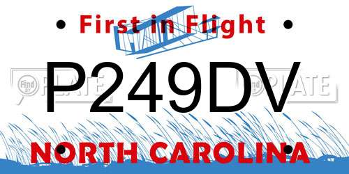 P249DV North Carolina License Plate