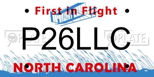 P26LLC North Carolina License Plate