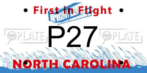 P27 North Carolina License Plate