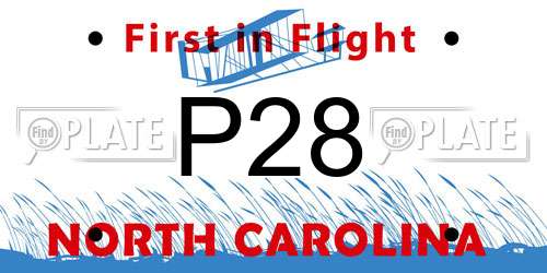 P28 North Carolina License Plate