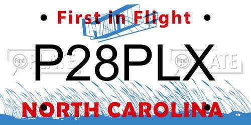 P28PLX North Carolina License Plate